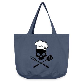 Grill Skull - Vintage-Washed Shopper - Vintage Denim - Vorne