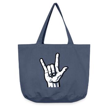 Devil Rock Hand - Pommesgabel (short) 2c - Vintage-Washed Shopper - Vintage Denim - Vorne