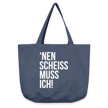 einen scheiss muss ich Spruch Sprüche Statement - Vintage-Washed Shopper - Vintage Denim - Vorne