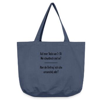 Wie schwäbisch bist du? Schwäbische Umfrage Shirt - Vintage-Washed Shopper - Vintage Denim - Vorne