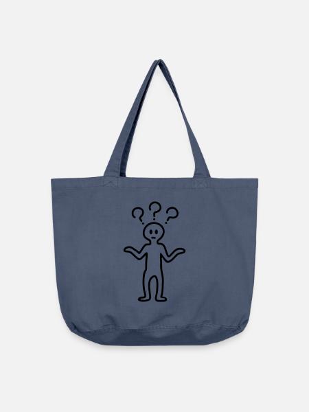 Fragezeichen Männchen - Line - Vintage-Washed Shopper - Vintage Denim