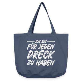 Ich bin für jeden Dreck zu haben Spruch Müllabfuhr - Vintage-Washed Shopper - Vintage Denim - Vorne