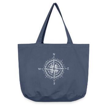 Kompass Wandern Berg Segeln Geschenk - Vintage-Washed Shopper - Vintage Denim - Vorne
