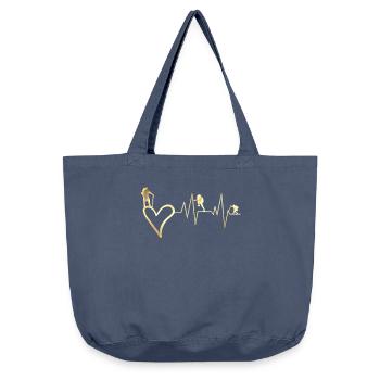 Berge Wandern Hiking Heartbeat Wanderer Geschenk - Vintage-Washed Shopper - Vintage Denim - Vorne
