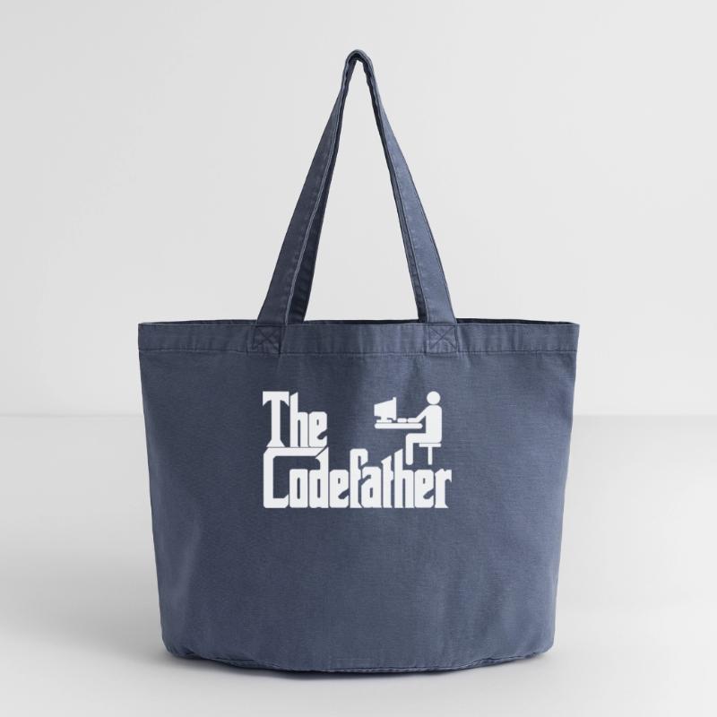 The Codefather Programmierer PC Coding Geschenk Vintage-Washed Shopper