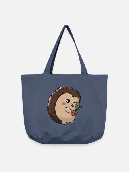 Stacheliger Igel - Vintage-Washed Shopper - Vintage Denim