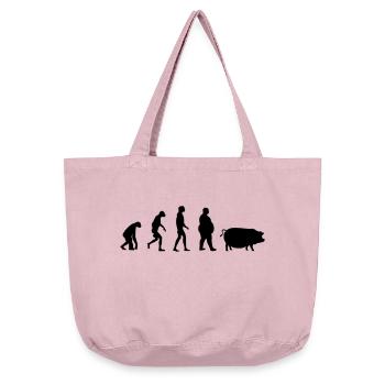 Evolution vom Affe zum Mensch zum Schwein - Vintage-Washed Shopper - Vintage Rosa - Vorne