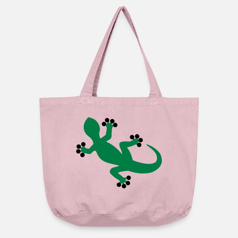 Gecko / Lizard - Vintage-washed Shopper - vintage rose