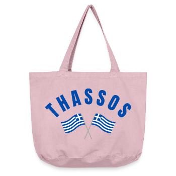 Thassos Drapeaux Grecs Croisés - Sac cabas vintage délavé - rose vintage - Devant