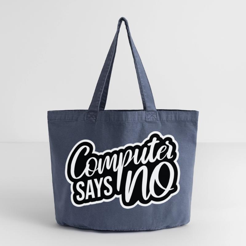 Computer Says No Funny Programmer Nerd Technique Vintage-washed Shopper