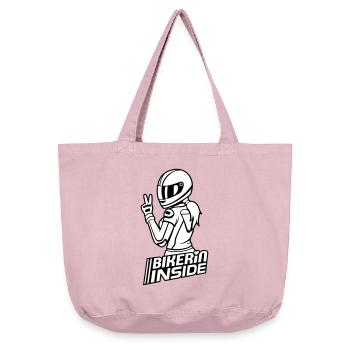 Bikerin inside (Farben änderbar) - Vintage-Washed Shopper - Vintage Rosa - Vorne