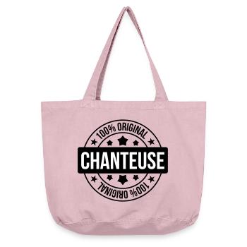 Chanteuse - Chanter - Chanson - Sac cabas vintage délavé - rose vintage - Devant