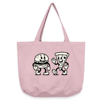 burger pizza comic - Vintage-Washed Shopper - Vintage Rosa - Vorne