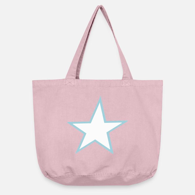 Leuchtender Stern mit blauer Umrandung - Vintage-Washed Shopper - Vintage Rosa