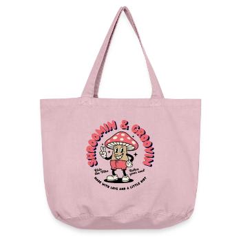 Shroomin' & Groovin' – Personnage de champignon rétro - Sac cabas vintage délavé - rose vintage - Devant