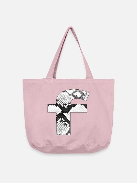 Schlangenmuster iBuchstabe f - Vintage-Washed Shopper - Vintage Rosa