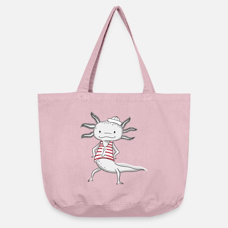 Axolotl Seemann - Vintage-Washed Shopper - Vintage Rosa