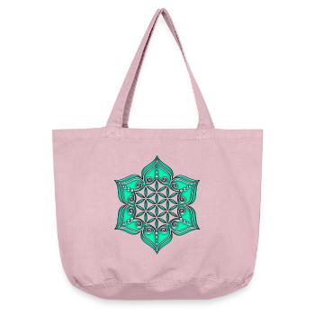 Fleur de Vie - Flower of life, Lotus - Flower, - Sac cabas vintage délavé - rose vintage - Devant