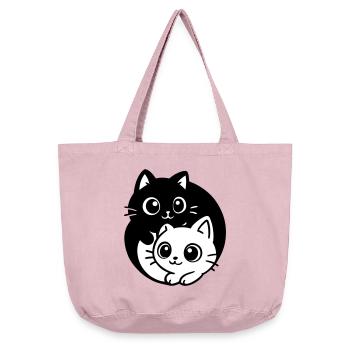 Ying Yang Kawaii Chats Icône - Sac cabas vintage délavé - rose vintage - Devant