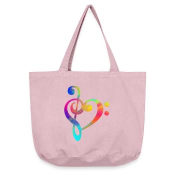 Clef Bass Clef Shirt Musicien musicien - Sac cabas vintage délavé - rose vintage - Devant