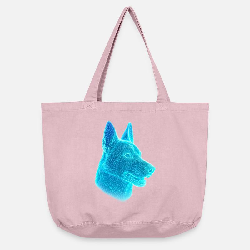 Neon Wolf Hoved Net Kunst - Vintage-Washed Shopper - Vintage rosa