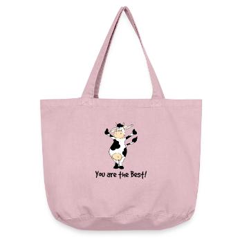 You are the Best cow - Vintage-washed Shopper - vintage rose - Front