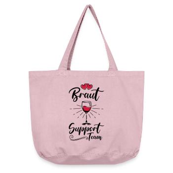 braut support team wein - Vintage-Washed Shopper - Vintage Rosa - Vorne