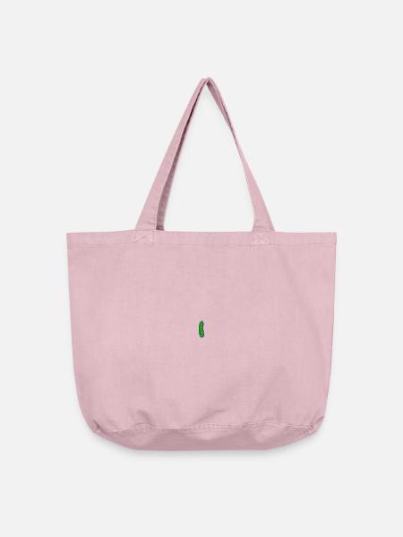 Gewürzgurke bestickt - Vintage-Washed Shopper - Vintage Rosa
