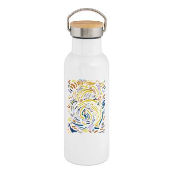 Abstract - Thermal Bottle with Bamboo Lid - white - Right