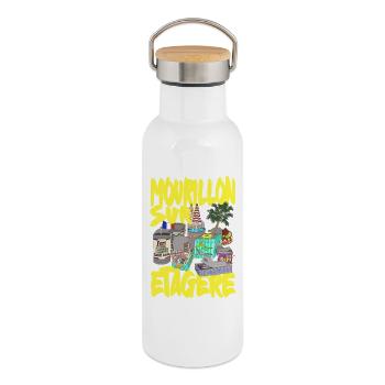 Mourillon on the shelf Toulon - Thermal Bottle with Bamboo Lid - white - Right
