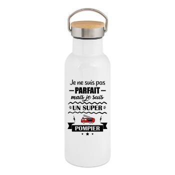 Super Firefighter Fire Hero Feuerwehrauto - Thermosflasche mit Bambusdeckel - Weiß - Rechts