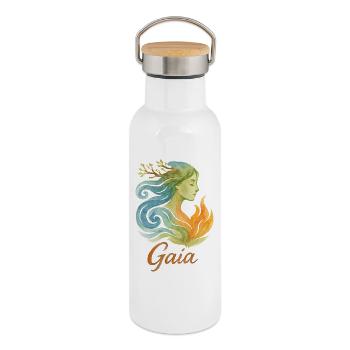 Gaia - Mother Nature - Tree of Life - Thermal Bottle with Bamboo Lid - white - Right