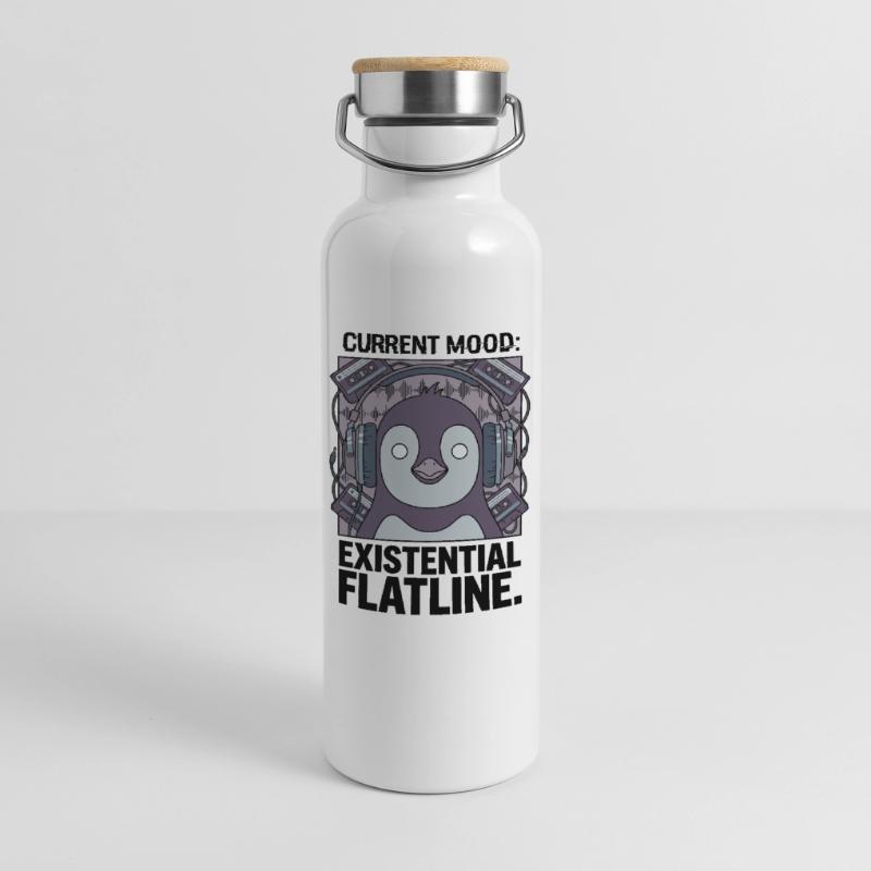 Current mood Existential zero line Thermal Bottle with Bamboo Lid