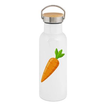 carotte - Gourde isotherme avec bouchon en bambou - blanc - Droite
