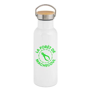 la septième compagnie, la 7ème compagnie - Gourde isotherme avec bouchon en bambou - blanc - Droite
