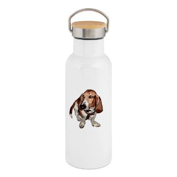 Basset - Thermosflasche mit Bambusdeckel - Weiß - Rechts