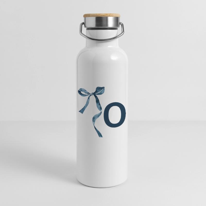 Monogramm oder Geschenkidee Thermosflasche mit Bambusdeckel