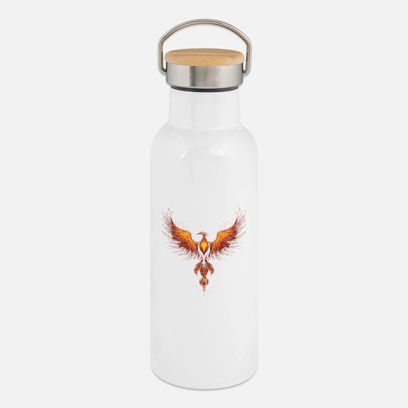 Phoenix - Thermal Bottle with Bamboo Lid - white
