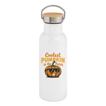 Coolest Pumpkin in the Patch - Thermal Bottle with Bamboo Lid - white - Right