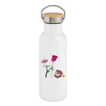 Valentine - Thermal Bottle with Bamboo Lid - white - Right
