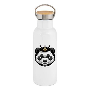 Panda Head Crown - Thermal Bottle with Bamboo Lid - white - Right