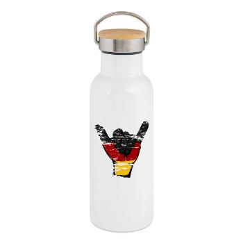 Germany Flag Surfing Symbol Used - Thermal Bottle with Bamboo Lid - white - Right
