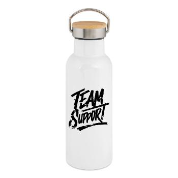 Team Support Verein - Thermosflasche mit Bambusdeckel - Weiß - Rechts