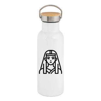 Pharao - Thermosflasche mit Bambusdeckel - Weiß - Rechts