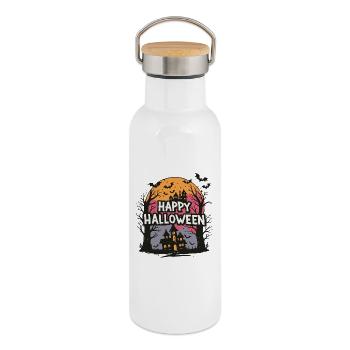 Halloween Haunted Fantasy - Thermal Bottle with Bamboo Lid - white - Right