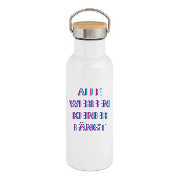 Hardtekk Tekk - Thermal Bottle with Bamboo Lid - white - Right