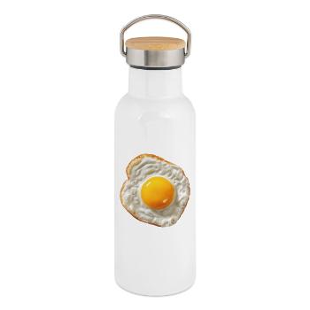 fried egg - Thermal Bottle with Bamboo Lid - white - Right