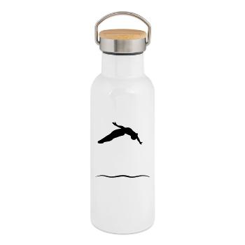 Turmspringer - Thermosflasche mit Bambusdeckel - Weiß - Rechts