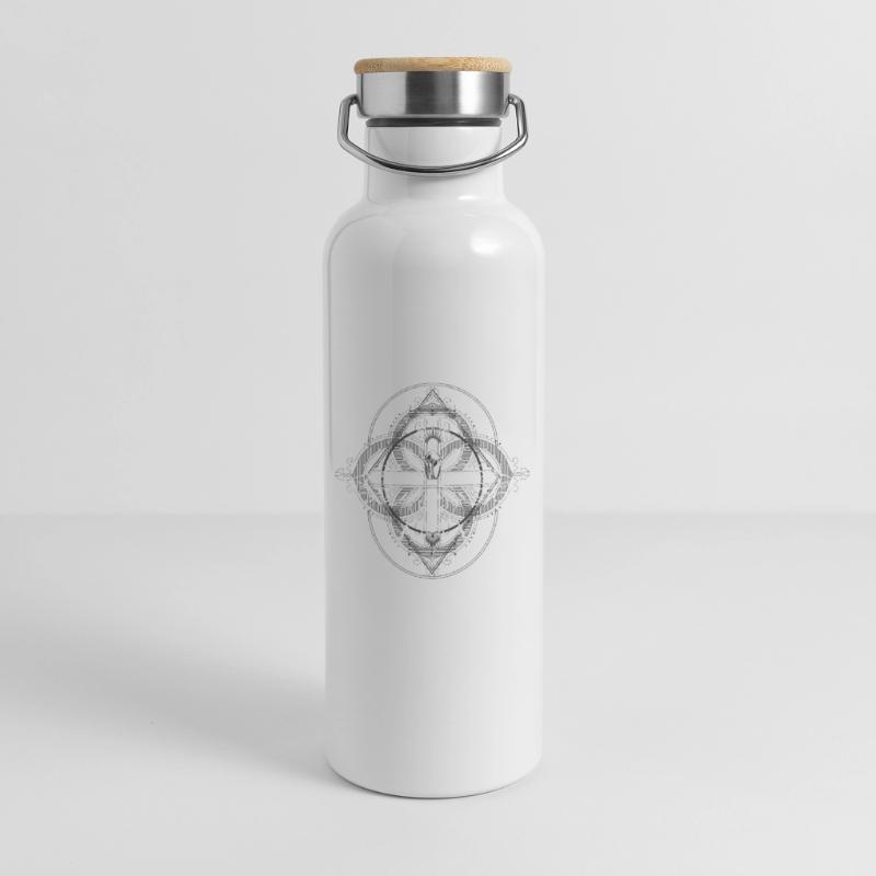 Insects Psychedelic Bug Pattern Thermal Bottle with Bamboo Lid