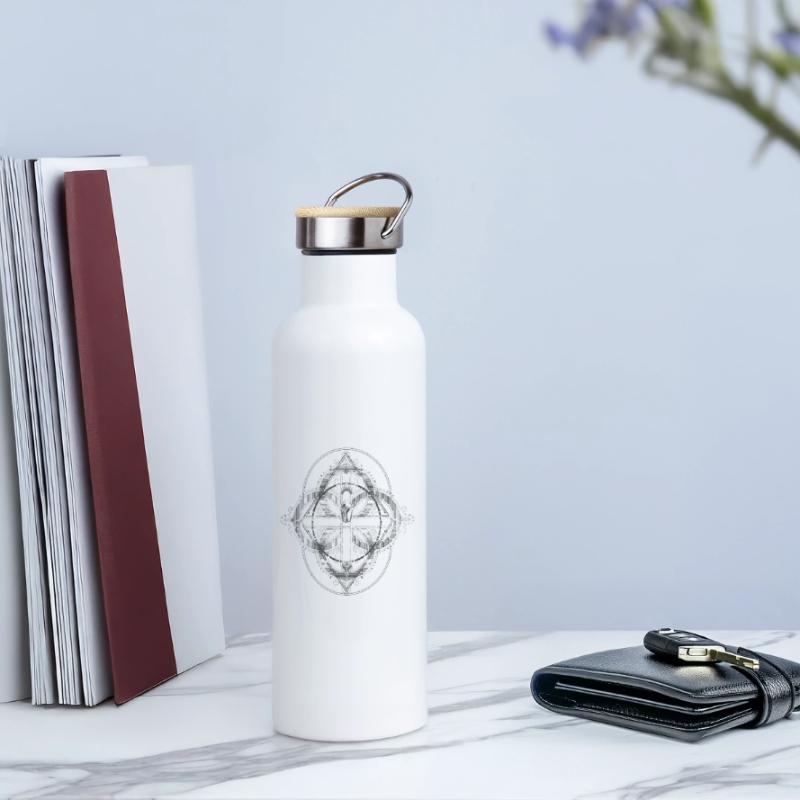 Insects Psychedelic Bug Pattern Thermal Bottle with Bamboo Lid